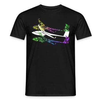 Planeur Planeur Planeur Planeur - T-shirt homme - noir - Devant - AI Model Male 178 light (178cm)