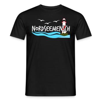 Nordsee Küste Leuchtturm Nordseeküste - Männer T-Shirt - Schwarz - Vorne - AI Model Male 178 light (178cm)