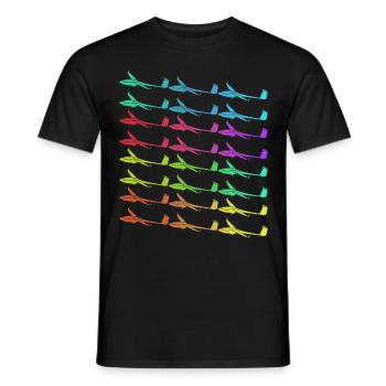 Segelflieger Flugzeug Segelflugzeuge - Männer T-Shirt - Schwarz - Vorne - AI Model Male 178 light (178cm)