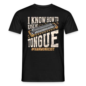 Mundharmonika Mundharmonikaspieler - Männer T-Shirt - Schwarz - Vorne - AI Model Male 178 light (178cm)