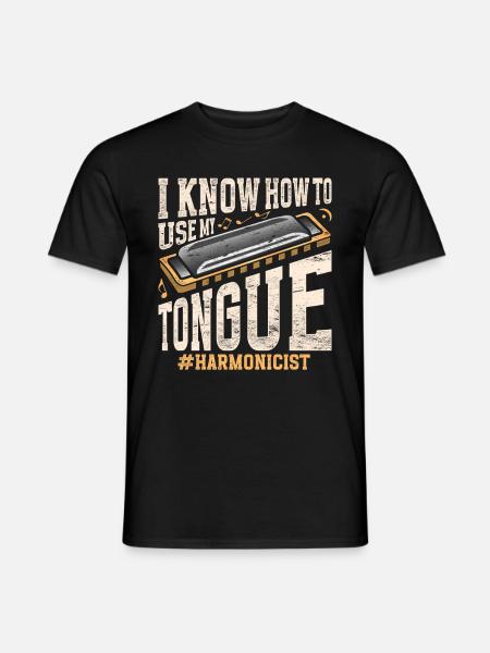 Mundharmonika Mundharmonikaspieler - T-shirt herr - svart