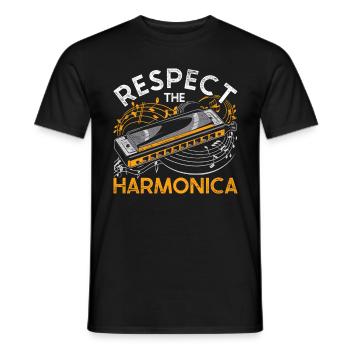 Harmonica harmonica player - Men's T-Shirt - black - Front - AI Model Male 178 light (178cm)