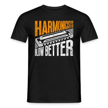 Harmonica harmonica player - Men's T-Shirt - black - Front - AI Model Male 178 light (178cm)