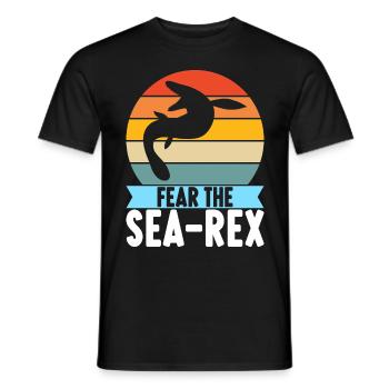 Mosasaurus Dinosaur - Men's T-Shirt - black - Front - AI Model Male 178 light (178cm)