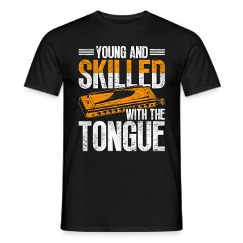 Harmonica harmonica player - Men's T-Shirt - black - Front - AI Model Male 178 light (178cm)