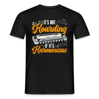 Harmonica player Harmonica - Men's T-Shirt - black - Front - AI Model Male 178 light (178cm)