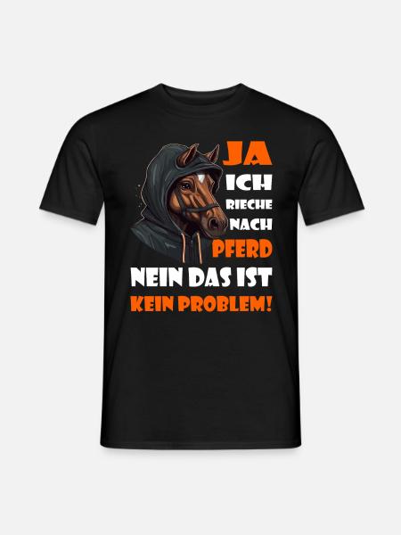 Ja ich rieche nach Pferd - Westernreiten - Männer T-Shirt - Schwarz
