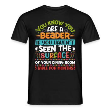 Beading Designs for Beader - Men's T-Shirt - black - Front - AI Model Male 178 light (178cm)