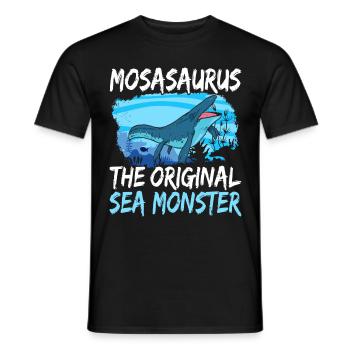 Mosasaurus Dinosaur - Men's T-Shirt - black - Front - AI Model Male 178 light (178cm)