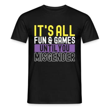 Non Binary Pride Genderqueer - Men's T-Shirt - black - Front - AI Model Male 178 light (178cm)