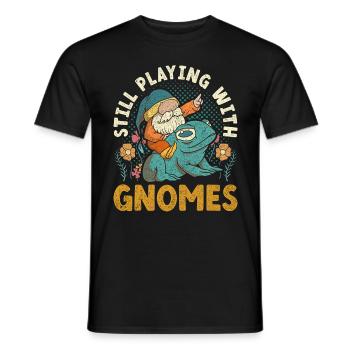Garden Gnome Garden Gnomes - Men's T-Shirt - black - Front - AI Model Male 178 light (178cm)