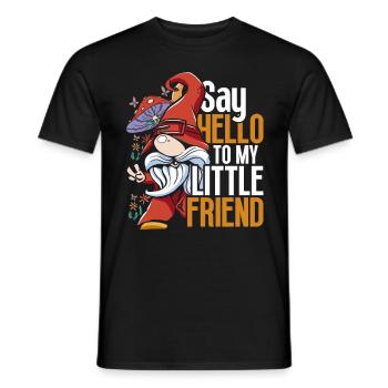 Gartenzwerg Say Hello To My Little Friend - Männer T-Shirt - Schwarz - Vorne - AI Model Male 178 light (178cm)