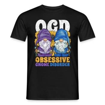 Garden Gnomes OGD Obsessive Gnome Disorder - Men's T-Shirt - black - Front - AI Model Male 178 light (178cm)