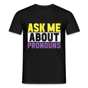Non Binary Pride Genderqueer - Men's T-Shirt - black - Front - AI Model Male 178 light (178cm)