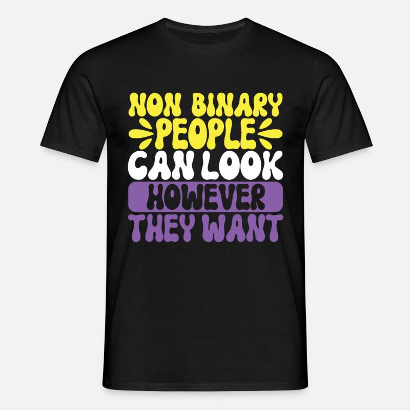Non Binary Pride Genderqueer - Männer T-Shirt - Schwarz