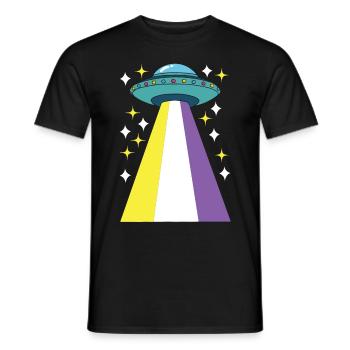 Non Binary Pride Genderqueer - Men's T-Shirt - black - Front - AI Model Male 178 light (178cm)