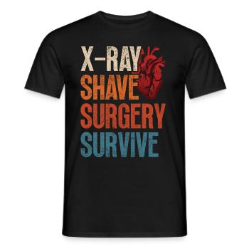 Cardiac Surgery Recovered XRay Shave Surgery Survive - Men's T-Shirt - black - Front - AI Model Male 178 light (178cm)