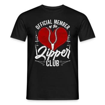 Herzoperation Official Member Of The Zipper Club - Männer T-Shirt - Schwarz - Vorne - AI Model Male 178 light (178cm)