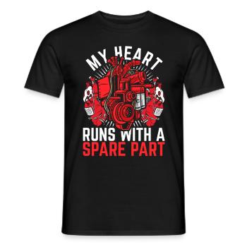 Heart Surgery My Heart Runs With A Spare Part - Men's T-Shirt - black - Front - AI Model Male 178 light (178cm)
