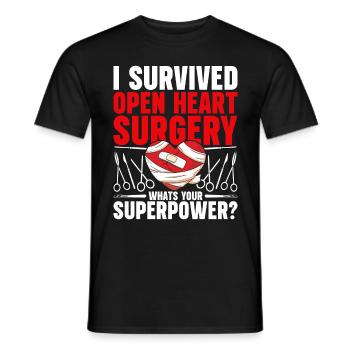 Heart surgery for convalescent heart transplant - Men's T-Shirt - black - Front - AI Model Male 178 light (178cm)