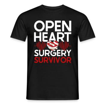 Heart surgery for convalescent heart transplant - Men's T-Shirt - black - Front - AI Model Male 178 light (178cm)