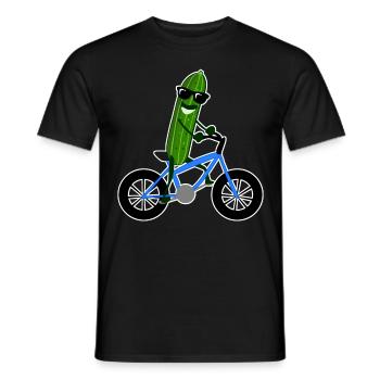 Gurke auf Fahrrad Gurken - Männer T-Shirt - Schwarz - Vorne - AI Model Male 178 light (178cm)