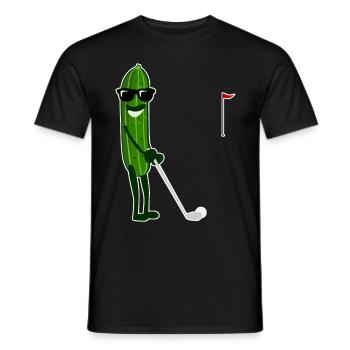 Gurke spielt Golf Gurken - Männer T-Shirt - Schwarz - Vorne - AI Model Male 178 light (178cm)
