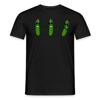 Gurken mit Sonnenbrille Gurke - Männer T-Shirt - Schwarz - Vorne - AI Model Male 178 light (178cm)