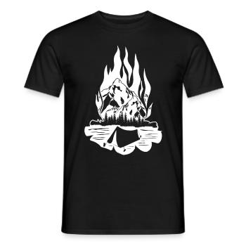 Feu de camp, Plein air, Randonnée pédestre, Camping, Feu - T-shirt homme - noir - Devant - AI Model Male 178 light (178cm)