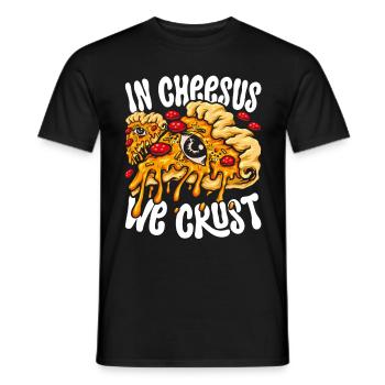Pizza Chef Pizzaiolo In Cheesus We Crust - T-shirt homme - noir - Devant - AI Model Male 178 light (178cm)