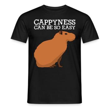 Capybara Happiness Capybaras - Männer T-Shirt - Schwarz - Vorne - AI Model Male 178 light (178cm)