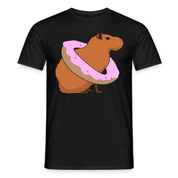 Capybara Donut Capybaras - Männer T-Shirt - Schwarz - Vorne - AI Model Male 178 light (178cm)
