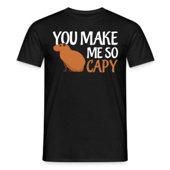 Capybara Happy Capybaras - Männer T-Shirt - Schwarz - Vorne - AI Model Male 178 light (178cm)