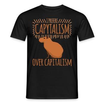 Capybara Capitalism Capybaras - Männer T-Shirt - Schwarz - Vorne - AI Model Male 178 light (178cm)