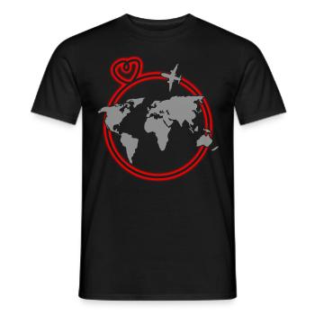 Carte du monde World Tour Cartes du monde - T-shirt homme - noir - Devant - AI Model Male 178 light (178cm)