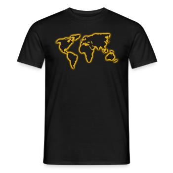 Cartes du monde Shining Earth Carte du monde - T-shirt homme - noir - Devant - AI Model Male 178 light (178cm)