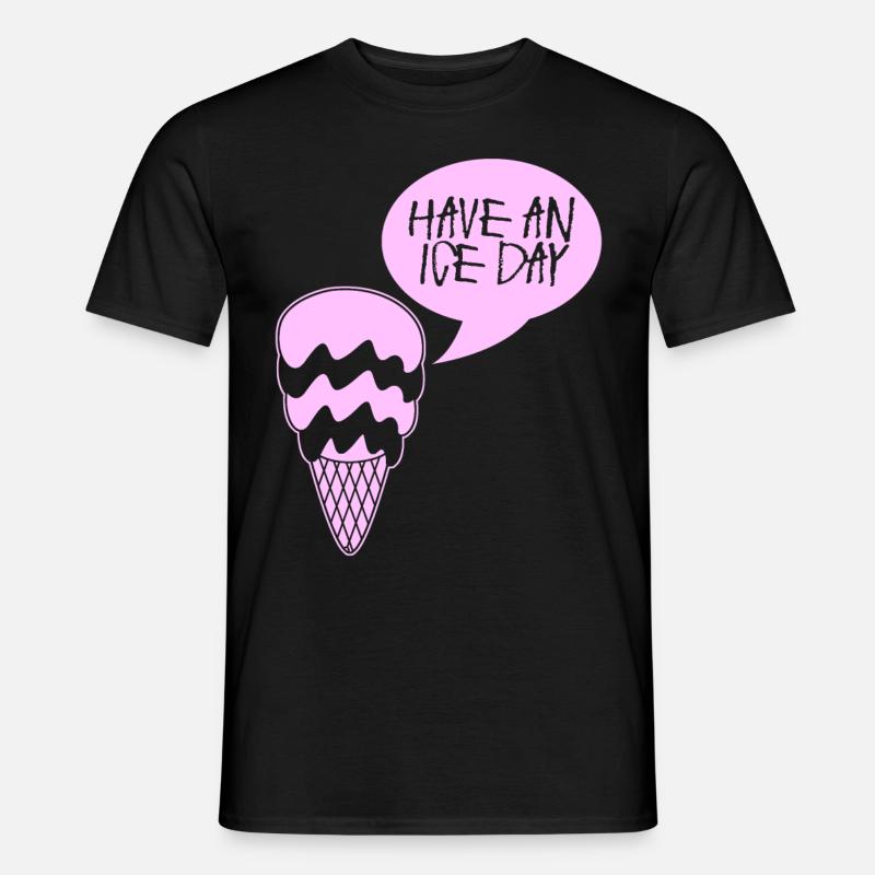 Eis Eisbecher Eiscreme - Männer T-Shirt - Schwarz