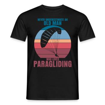 Parapente Parapente Retro Gleitsegeln - T-shirt homme - noir - Devant - AI Model Male 178 light (178cm)
