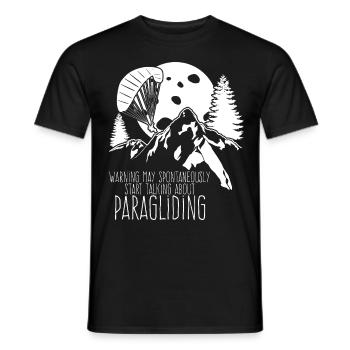 Paraglider, paragliding, paragliding - Men's T-Shirt - black - Front - AI Model Male 178 light (178cm)