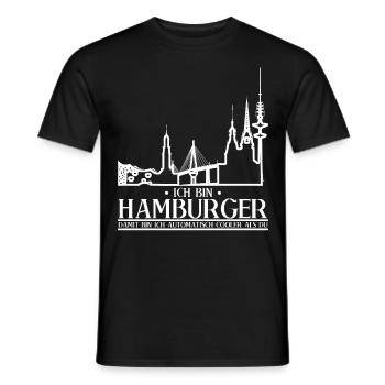 Hamburg Witz für Hamburger - Männer T-Shirt - Schwarz - Vorne - AI Model Male 178 light (178cm)