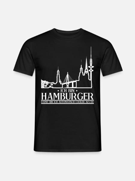 Hamburg Witz für Hamburger - Männer T-Shirt - Schwarz