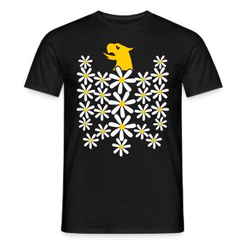 Daisy Federal Eagle from flowers - Men's T-Shirt - black - Front - AI Model Male 178 light (178cm)