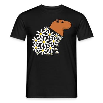 Gänseblümchen Capybara aus Blüten - Männer T-Shirt - Schwarz - Vorne - AI Model Male 178 light (178cm)