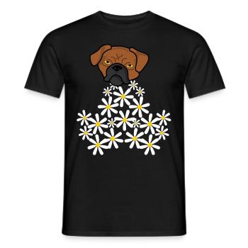 Daisy Dog of Flowers - Men's T-Shirt - black - Front - AI Model Male 178 light (178cm)