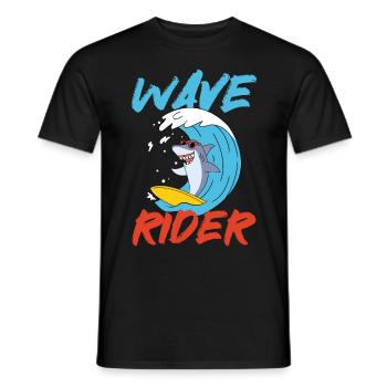 Surfers Shark Surfers Beach Summer Holiday Surfing - Men's T-Shirt - black - Front - AI Model Male 178 light (178cm)