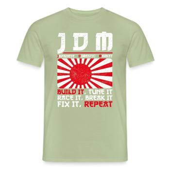 JDM Motorsport Auto Tuning Automobile - T-shirt homme - vert sauge - Devant - AI Model Male 178 light (178cm)