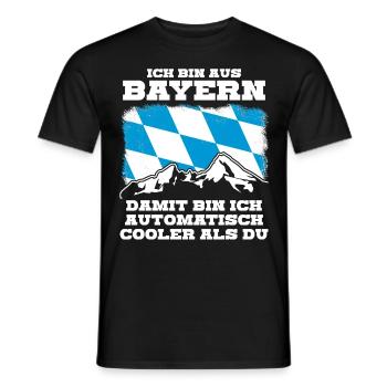 Bayern Flagge - Männer T-Shirt - Schwarz - Vorne - AI Model Male 178 light (178cm)