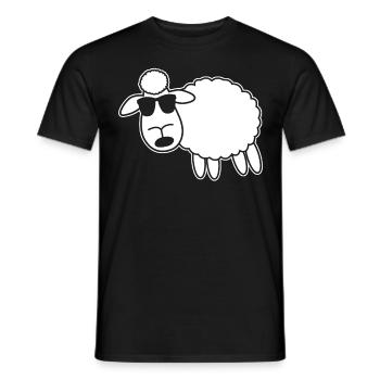 Schaf mit Sonnenbrille - Männer T-Shirt - Schwarz - Vorne - AI Model Male 178 light (178cm)