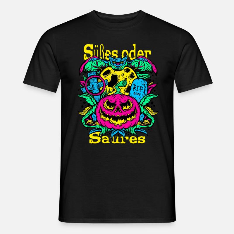 Süßes oder saures - Halloween Motiv - Männer T-Shirt - Schwarz