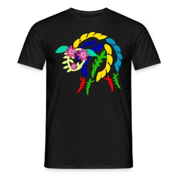 Schaf aus Blumen Schafe - Männer T-Shirt - Schwarz - Vorne - AI Model Male 178 light (178cm)